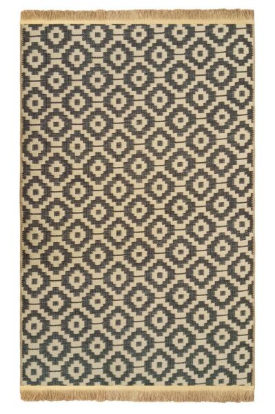 Giz Home Boho Jüt Halı Geo Siyah