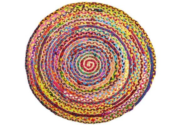 Giz Home Bolero Jüt Örgü Halı 120X120 Y9-2014 Yuvarlak Çok Renkli