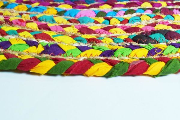 Giz Home Bolero Jüt Örgü Halı 120X120 Y9-2014 Yuvarlak Çok Renkli