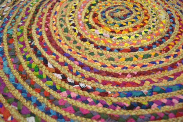 Giz Home Bolero Jüt Örgü Halı 120X120 Y9-2014 Yuvarlak Çok Renkli