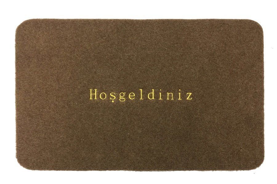 Giz Home Yapma Çiçek/Teri Kapı Paspası 40X60 Kahve Hoşgeldiniz