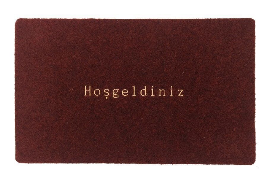 Giz Home Yapma Çiçek/Teri Kapı Paspası 40X60 Kırmızı Hoşgeldiniz