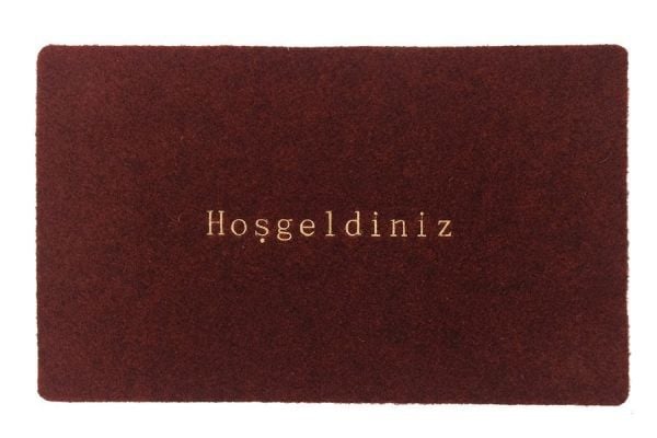 Giz Home Yapma Çiçek/Teri Kapı Paspası 40X60 Kırmızı Hoşgeldiniz