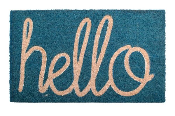 Giz Home Koko Kapı Paspası 45X75 Turkuaz Hello