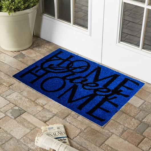 Giz Home Koko Kapı Paspası 45X75 Mavi Home Sweet Home