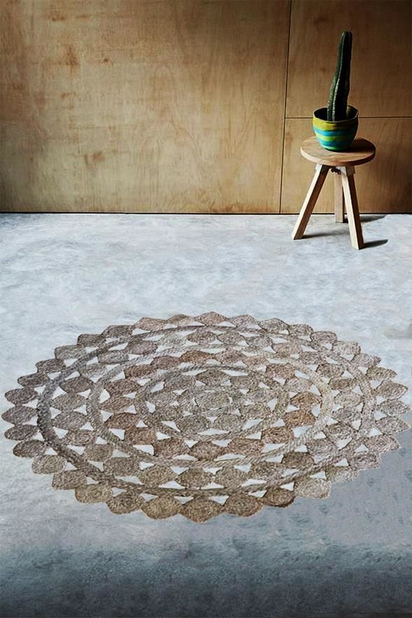 Giz Home Bolero Jüt Örgü Halı G01 120X120 Cm