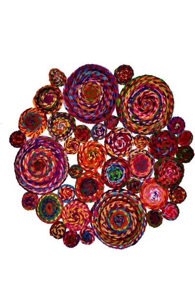Giz Home Bolero Jüt Örgü Halı 120X120 Y13-499 Dikdörtgen Çok Renkli