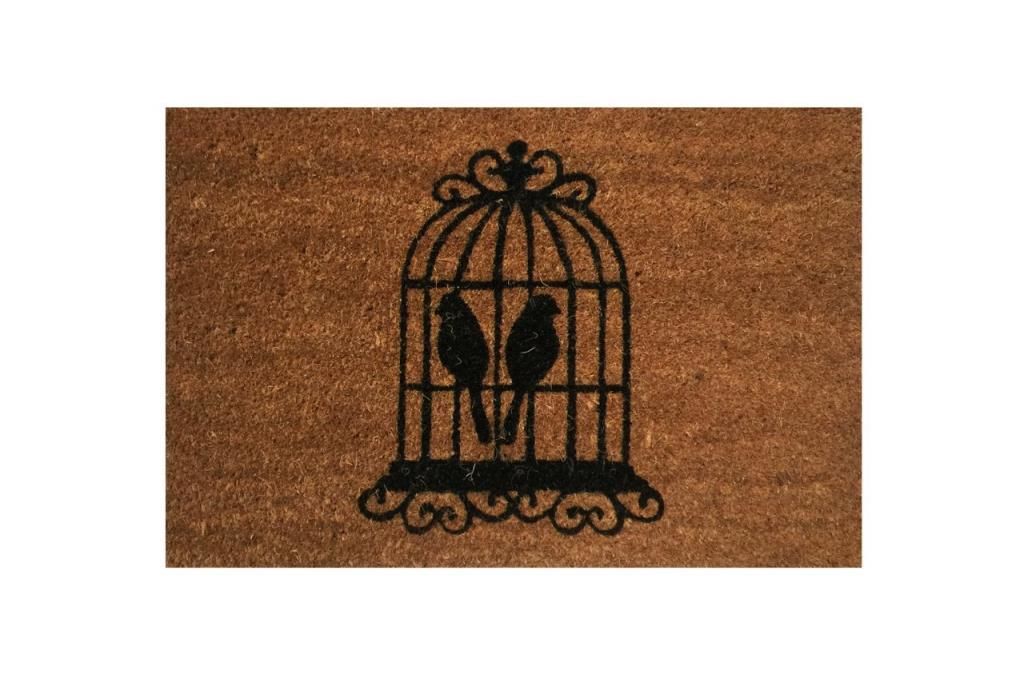 Giz Home Koko Kapı Paspası 40X60 Cm Kafeste Kuşlar