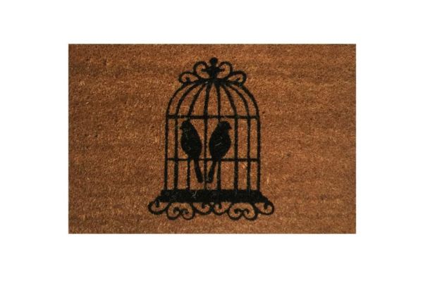 Giz Home Koko Kapı Paspası 40X60 Cm Kafeste Kuşlar
