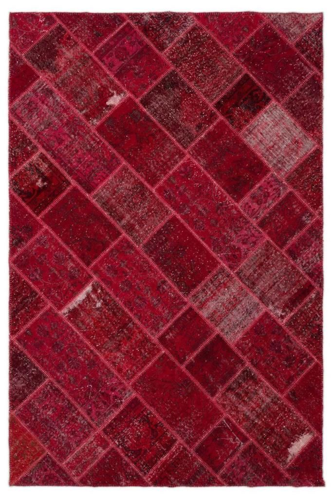Giz Home Anadolu Patchwork El Örgüsü Halı 160X230 Bordo
