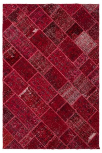 Giz Home Anadolu Patchwork El Örgüsü Halı 160X230 Bordo
