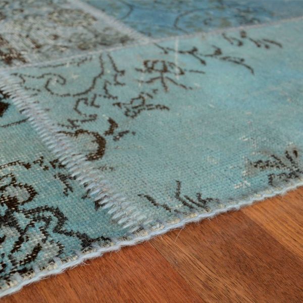 Giz Home Anadolu Patchwork El Örgüsü Halı 160X230 Mavi