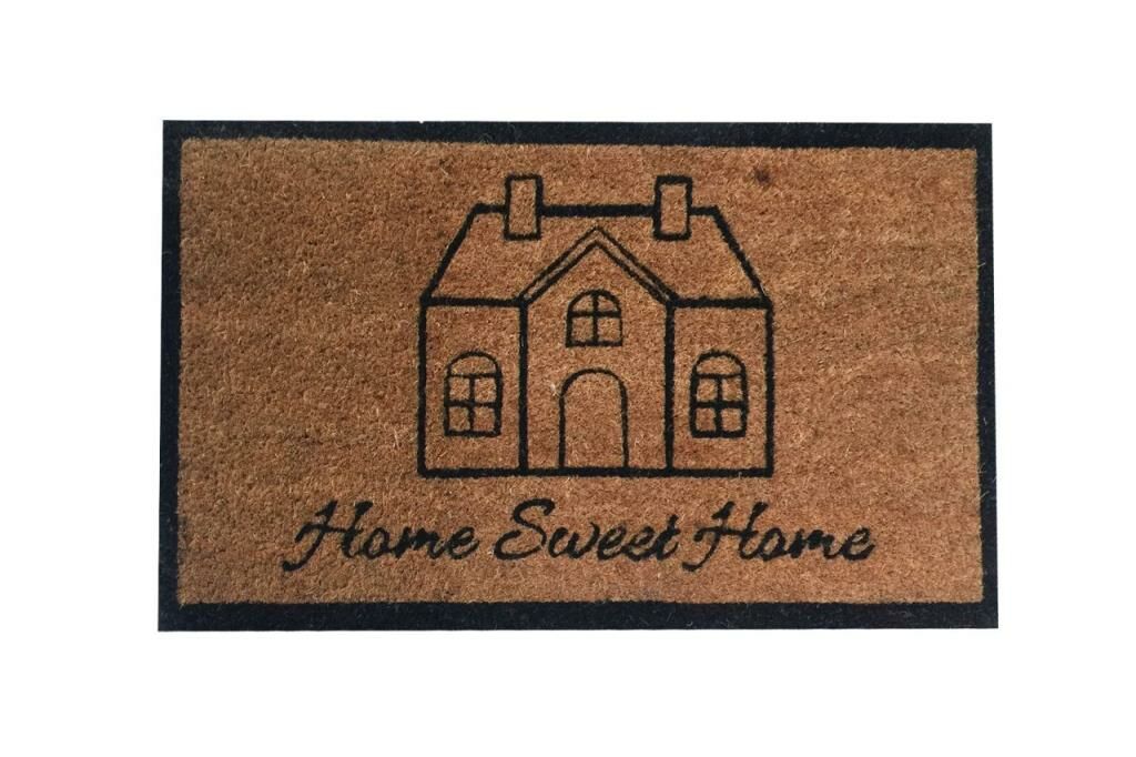 Giz Home Koko Kapı Paspası 35X60 Home Sweet Home Çerçeveli