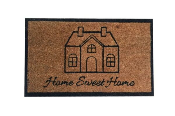 Giz Home Koko Kapı Paspası 35X60 Home Sweet Home Çerçeveli