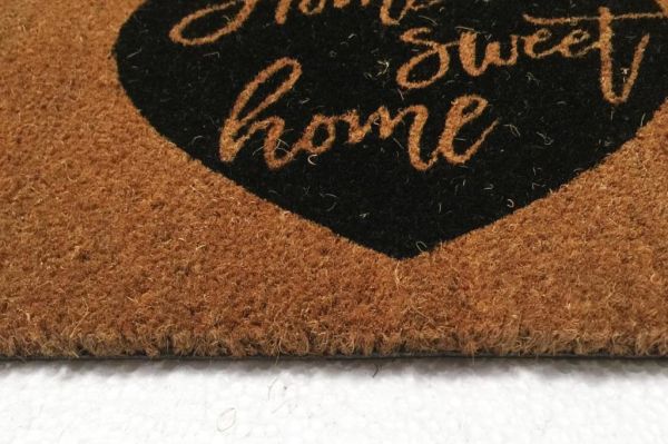 Giz Home Koko Kapı Paspası 35X60 Home Sweet Home Siyah Kalp
