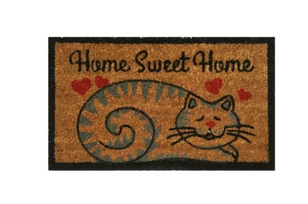 Giz Home Koko Kapı Paspası 35X60 Cm Bej Kalpli Kedi