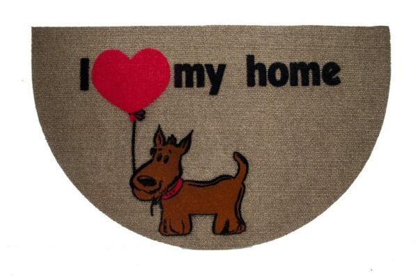 Giz Home İtalyan Luna Kapı Paspası 40X65 Yarımay Kahve My Home Köpek