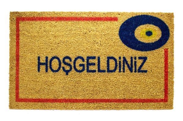 Giz Home Koko Kapı Paspası 40X70 Hoşgeldiniz Nazar Boncuğu