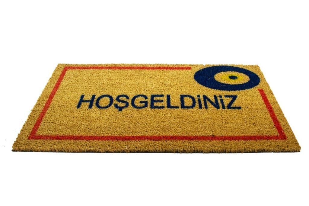 Giz Home Koko Kapı Paspası 40X70 Hoşgeldiniz Nazar Boncuğu