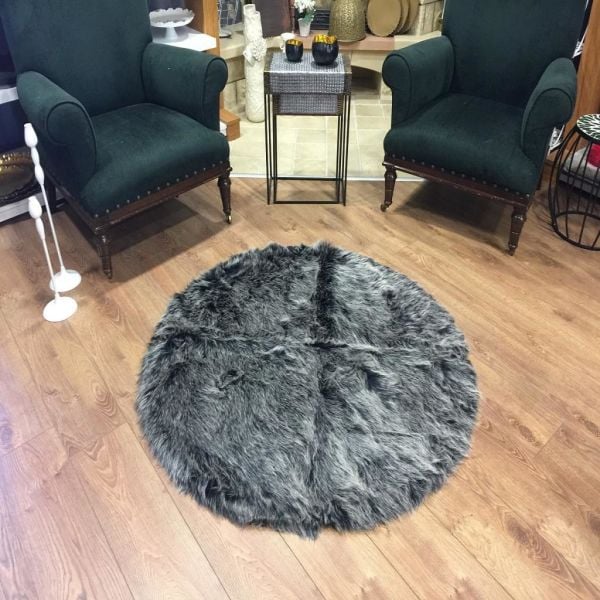 Giz Home Alaska Peluş Post Halı Siyah Kırçıllı