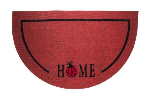 Giz Home İtalyan Luna Kapı Paspası 40X65 Yarımay Kırmızı Uğur Böceği Home