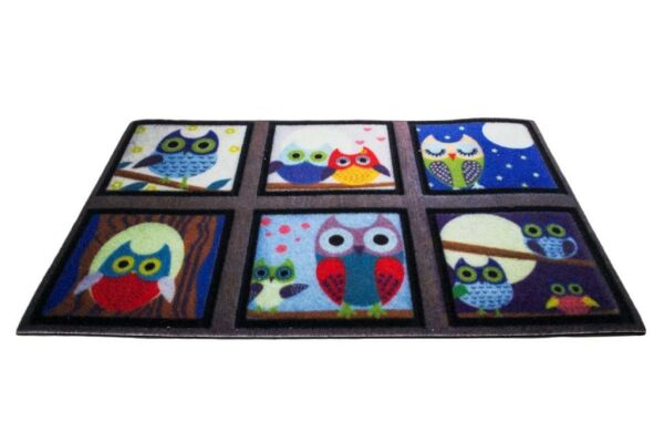 Giz Home Rock&Roll Kapı Paspası 45X75 Sevimli Baykuşlar