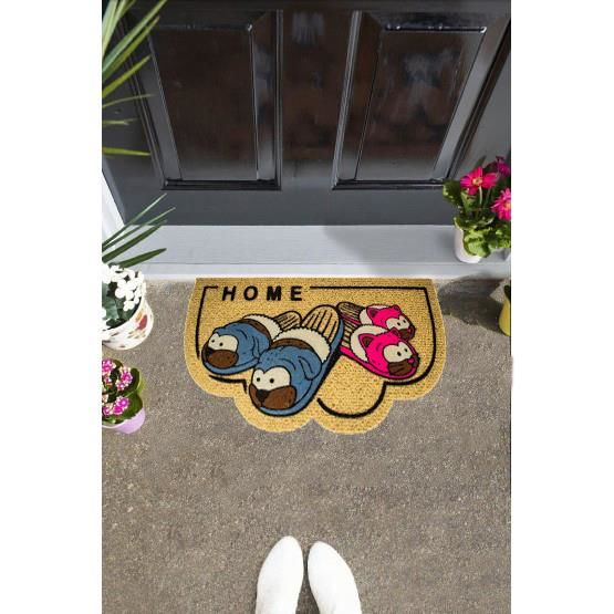 Giz Home İtalyan Kokardo Kapı Paspası 40X70 Renkli Terlikler