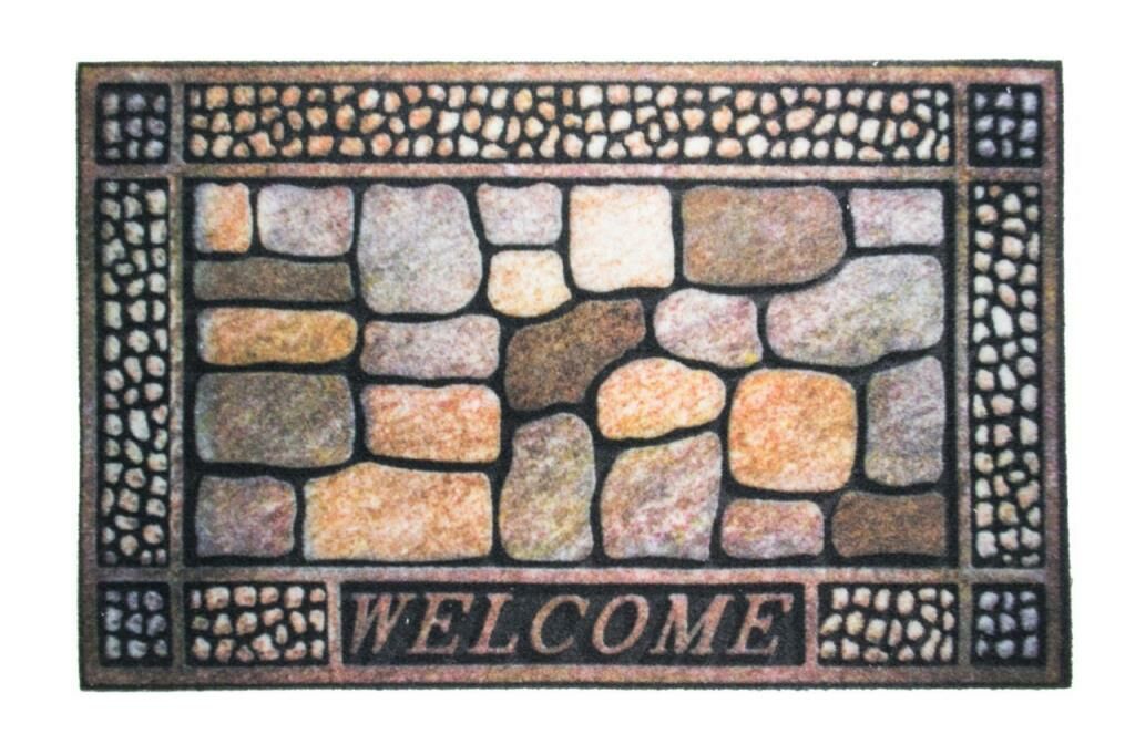 Giz Home Rock&Roll Kapı Paspası 40X60 Welcome Taş