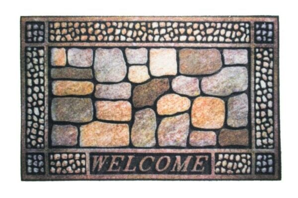 Giz Home Rock&Roll Kapı Paspası 40X60 Welcome Taş