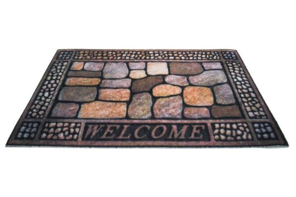 Giz Home Rock&Roll Kapı Paspası 40X60 Welcome Taş