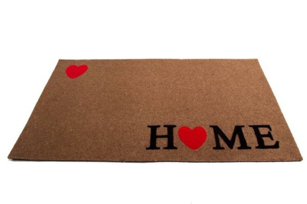 Giz Home Tody Flok Kapı Paspası 40X70 Bej Home Kalp