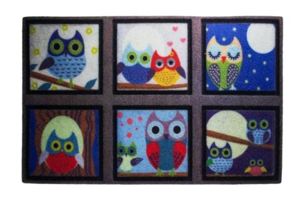 Giz Home Rock&Roll Kapı Paspası 40X60 Sevimli Baykuşlar