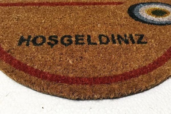 Giz Home Koko Yarımay Kapı Paspası 33X60 Hoşgeldiniz Nazar Boncugu