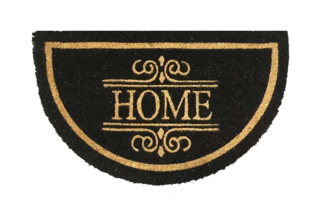 Giz Home Koko Kapı Paspası 35X60 Cm Yarımay Siyah Home Nakışlı