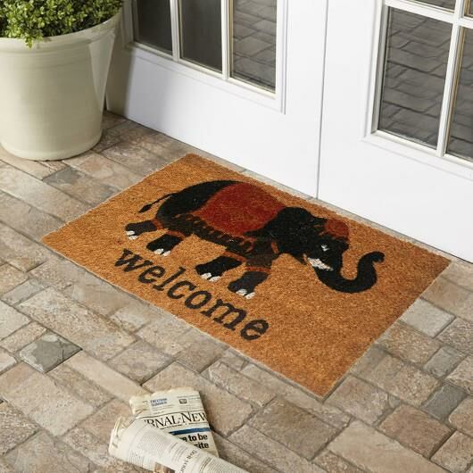 Giz Home Koko Kapı Paspası 33X60 Cm Siyah Welcome Fil