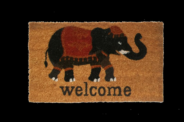 Giz Home Koko Kapı Paspası 33X60 Cm Siyah Welcome Fil