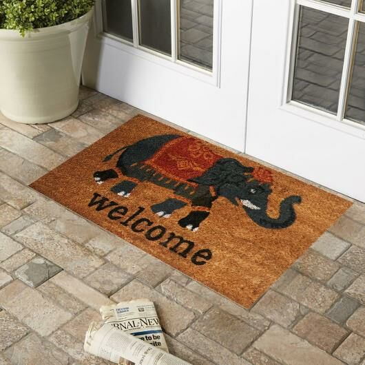 Giz Home Koko Kapı Paspası 33X60 Cm Gri  Welcome Fil