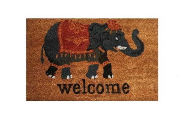 Giz Home Koko Kapı Paspası 35X60 Cm Gri Welcome Fil