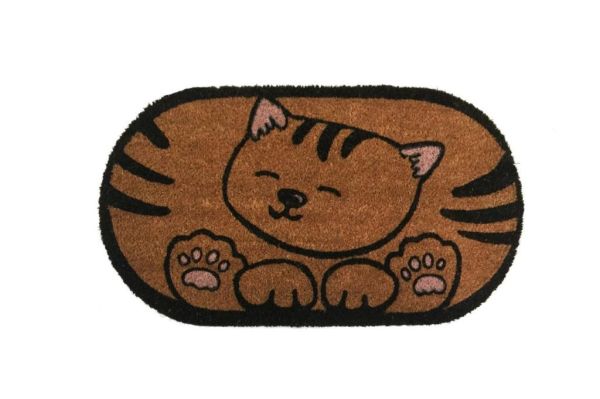 Giz Home Koko Oval Kapı Paspası 40X80 Cm Kedi