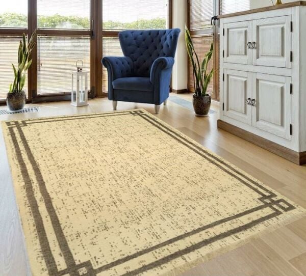Giz Home Dove Pamuklu Halı Çerçeve Vizon