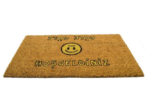 Giz Home Koko Kapı Paspası 33X60 Hoşgeldin-Güle Güle Smile