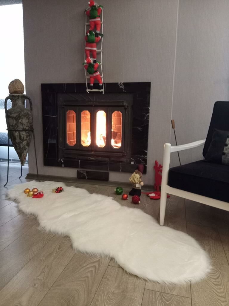 Giz Home Alaska Peluş Post Halı Beyaz