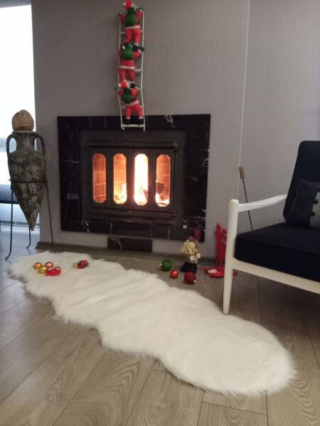 Giz Home Alaska Peluş Post Halı Beyaz