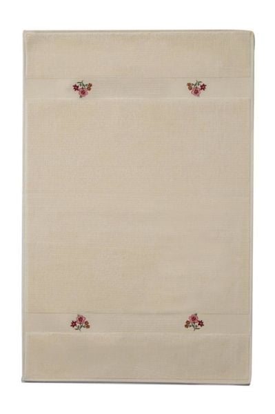 Giz Home Moon Banyo Paspası 80X120 Kırmızı Çiçekli Nakışlı