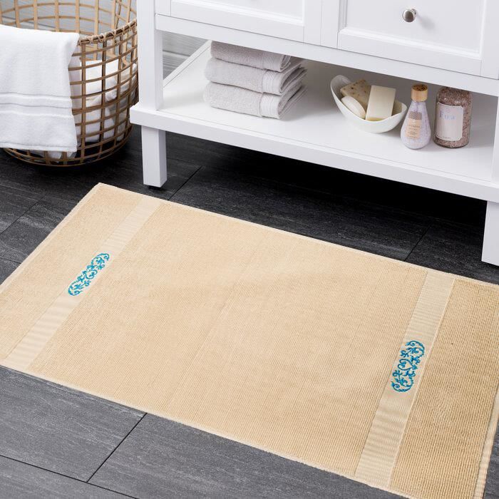 Giz Home Moon Banyo Paspası 80X120 Turkuaz Nakışlı