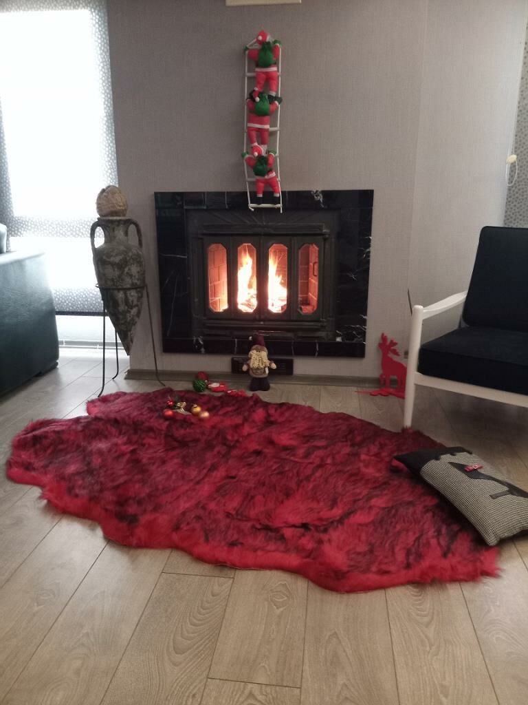Giz Home Alaska Peluş Post Halı 120x180 Kırmızı Kırçıllı