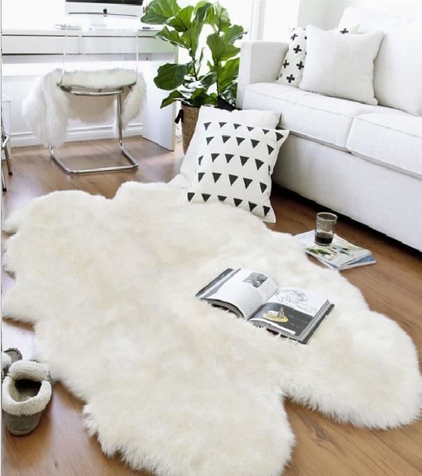 Giz Home Alaska Peluş Post Halı 120x180 Beyaz
