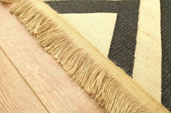 Giz Home Boho Jüt Halı Zigzag Siyah