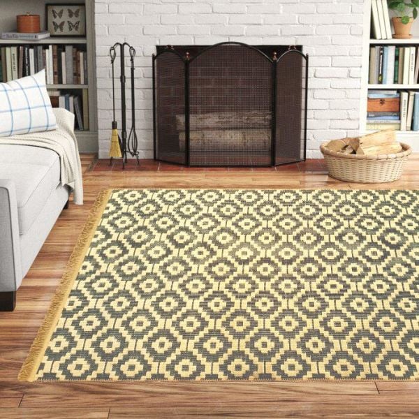 Giz Home Boho Jüt Halı Geo Yeşil