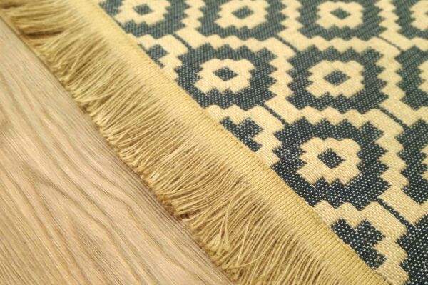 Giz Home Boho Jüt Halı Geo Mavi